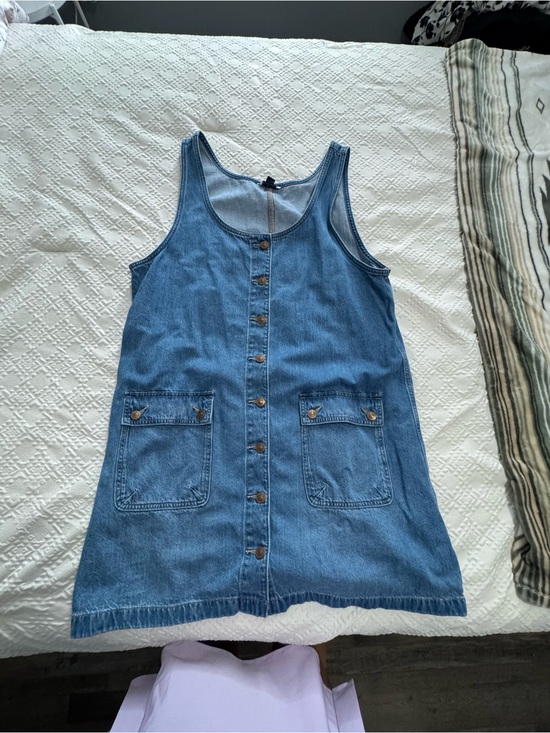 American Eagle Outfitters Dresses & Skirts - American Eagle Outfitters Blue Denim Button-Front Pinafore Dress